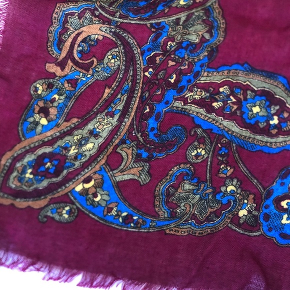 Vtg Emanuel Geraldo Paisley Print Scarf - Picture 4 of 9